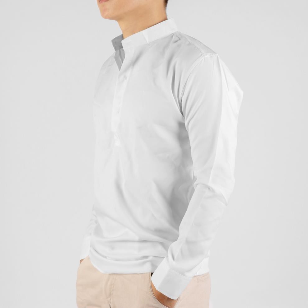 Áo Sơ Mi Cổ Trụ Áo Sơ Mi Nam Tay Dài LV-729