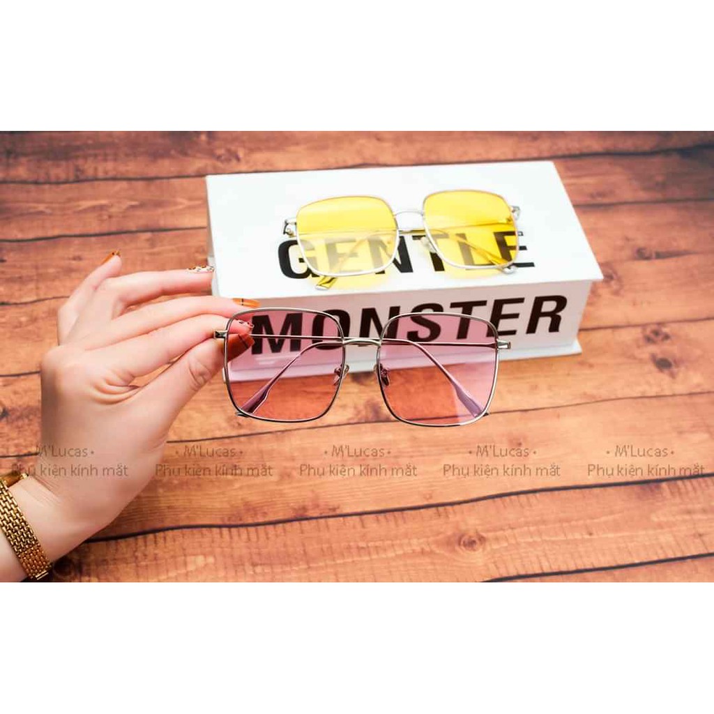 Kính râm nữ mặt vuông thời trang chống tia uv kiểu dáng sang chảnh màu hiếm - VUÔNG HỒNG