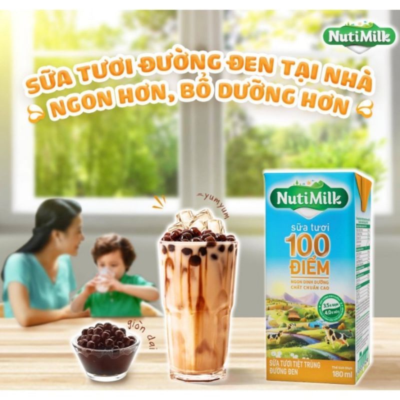 Nutimilk sữa tươi trân châu đường đen
