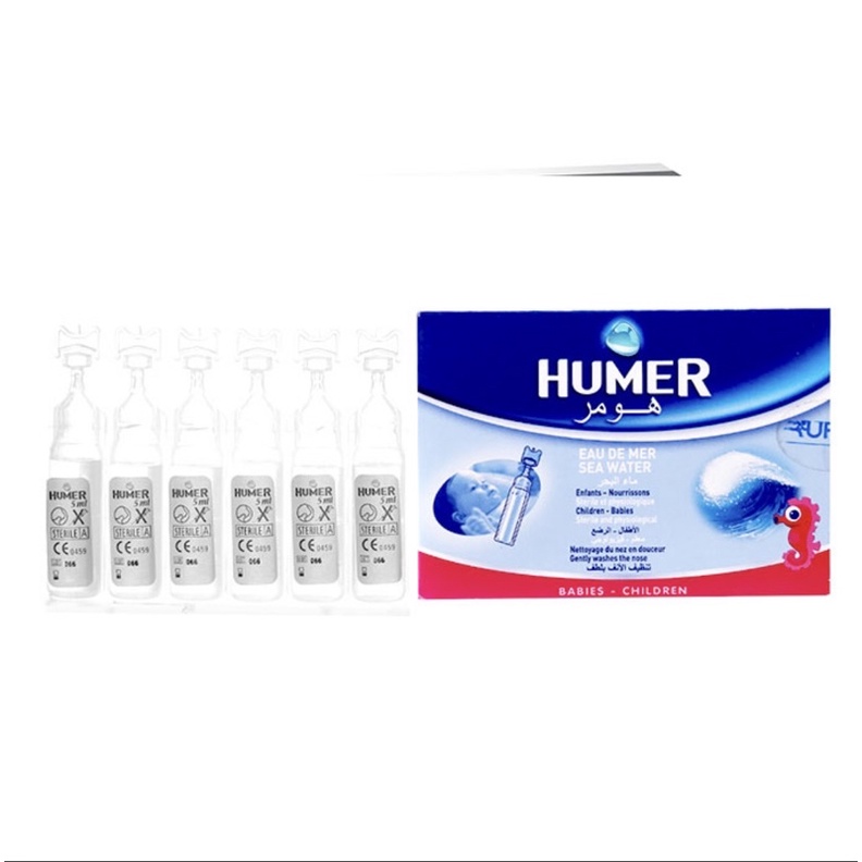 Dung dịch xịt vệ sinh mũi dạng ống nhỏ cho trẻ em và trẻ sơ sinh Humer Children – Babies (18x5ml/hộp)