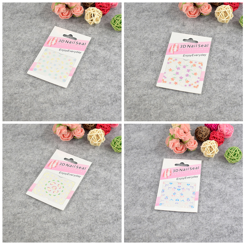 [Hàng mới về] Tờ hình dán họa tiết ngôi sao / hoa / ngôi sao 3D đơn giản dễ thương màu sắc ngẫu nhiên