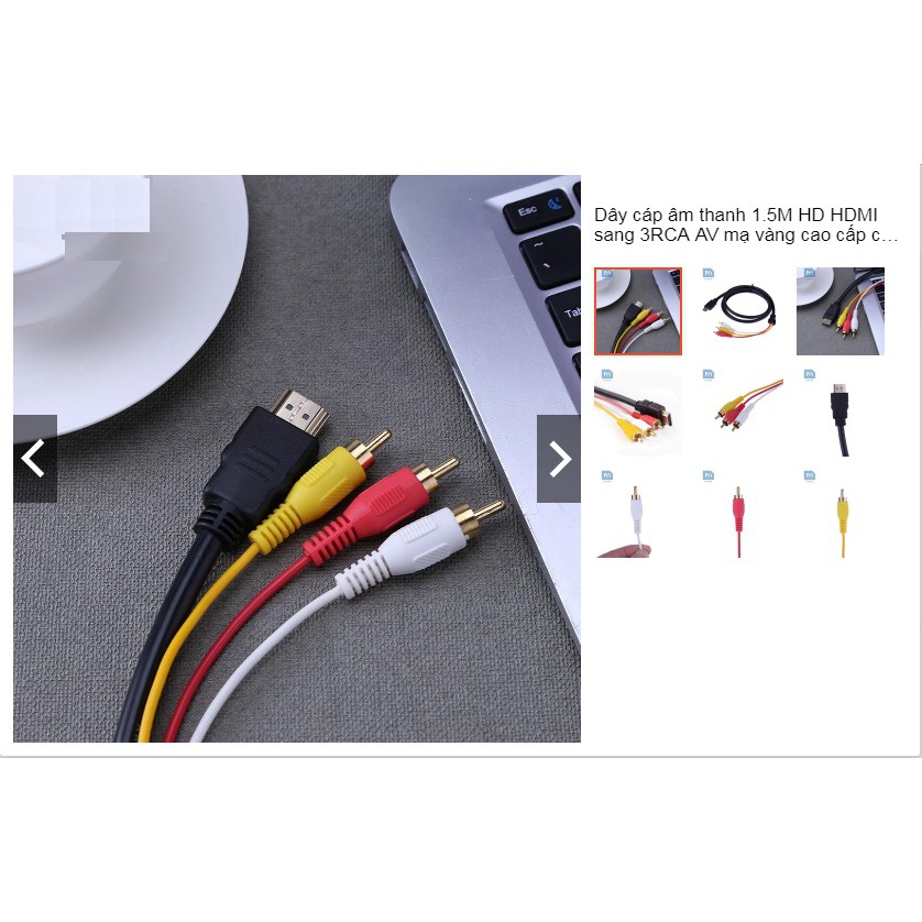 Dây cáp chuyển âm thanh từ HDMI sang 3RCA AV cho hộp TV Box