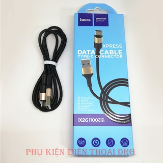 [CHÍNH HÃNG] Cáp sạc nhanh Android bọc dây dù siêu bền Hoco X26, dây sạc 1m, cổng Micro USB, Type-C