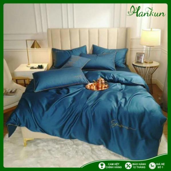 Bộ chăn ga gối cotton lụa Sumoi hàng cao cấp, drap cotton lụa nhập khẩu