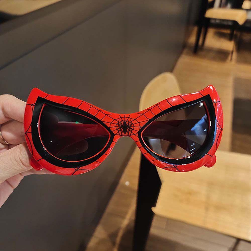 Kính Mát Họa Tiết Hoạt Hình Spiderman Chống Tia UV400 Dành Cho Bé Gái