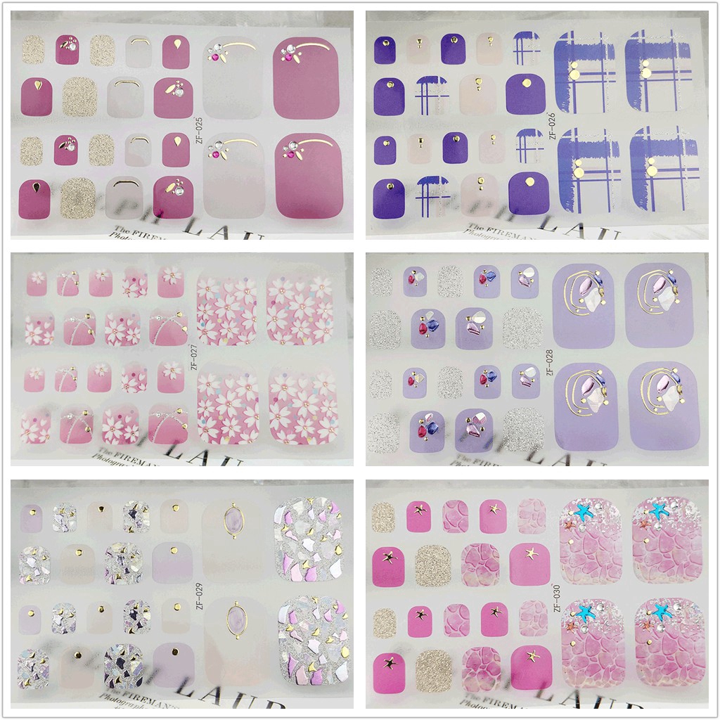 Nhãn Dán Trang Trí Móng Chân Nghệ Thuật Xinh Xắn