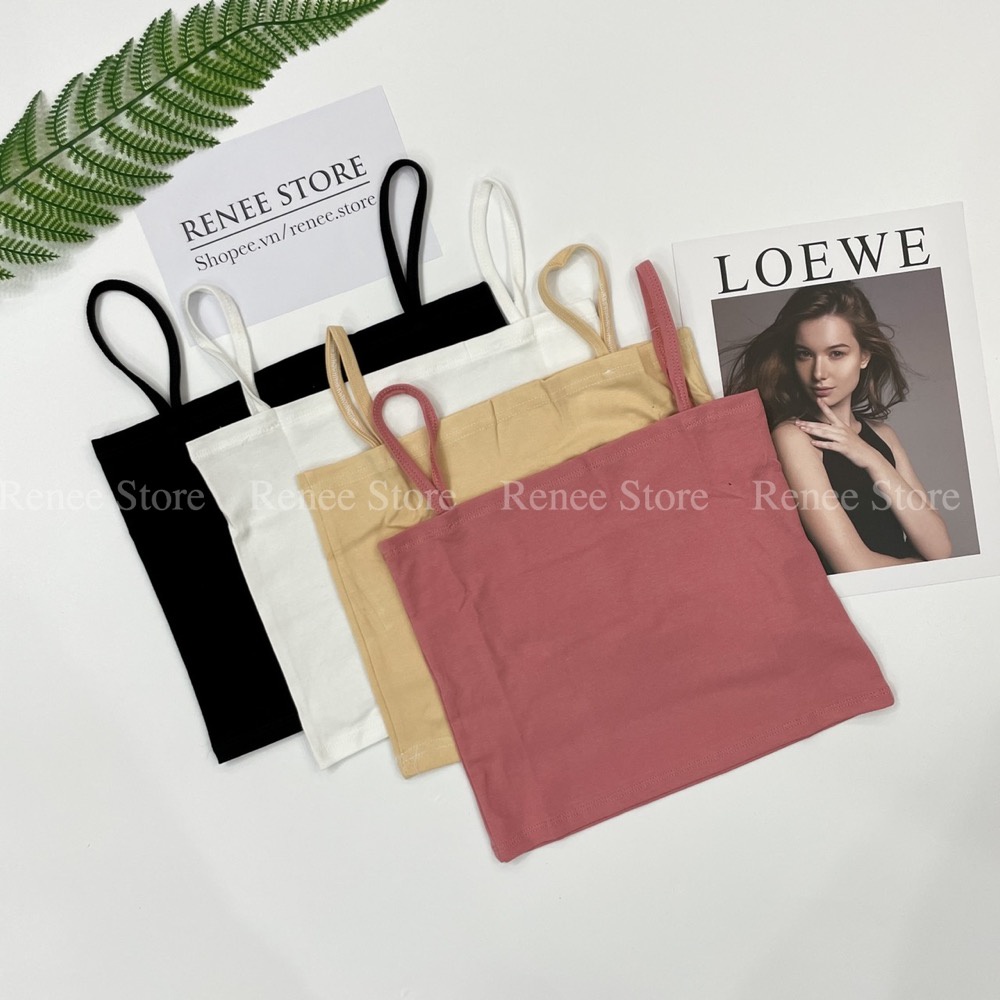 Áo Hai Dây Nữ RENEE - Áo Croptop Sợi Bún To Không Đệm Dáng Ngắn Vải Cotton Borip Co Giãn - AF1 | BigBuy360 - bigbuy360.vn
