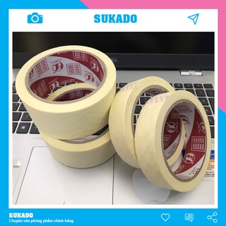 Băng keo giấy 2.4cm - 4.8cm dày dùng để ghi chú, dán viền, bản vẽ SUKADO