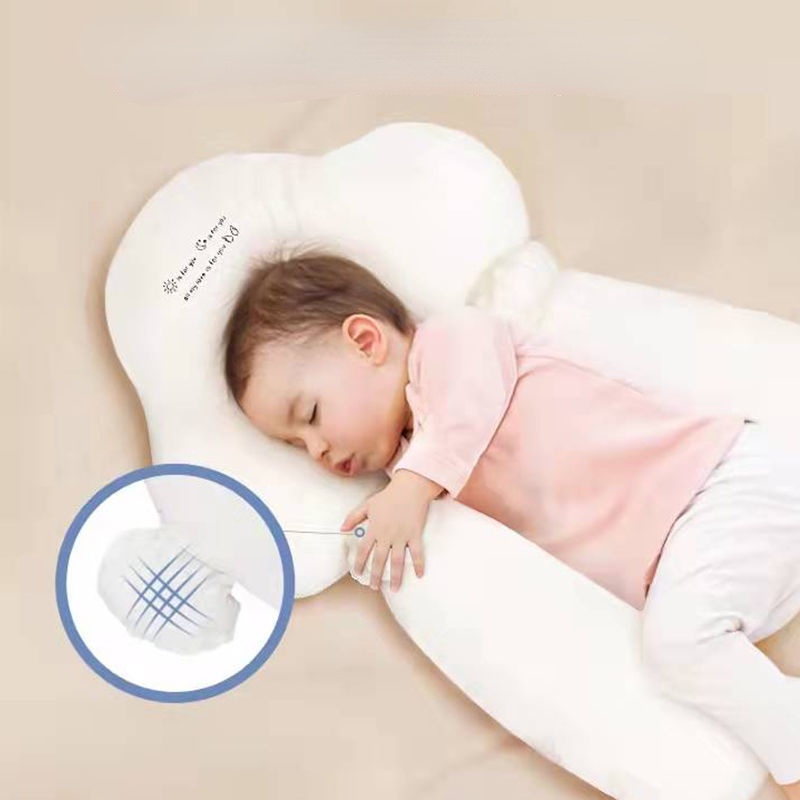 Gối Ngủ Cotton Da Lộn Thoáng Khí Hình Hoạt Hình 24 Giờ Dành Cho Trẻ Sơ Sinh