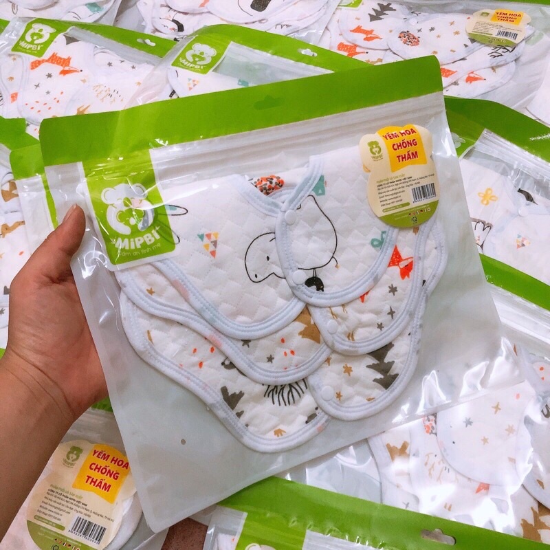 Set 3 Yếm Hoa Chống Thấm Mipbi