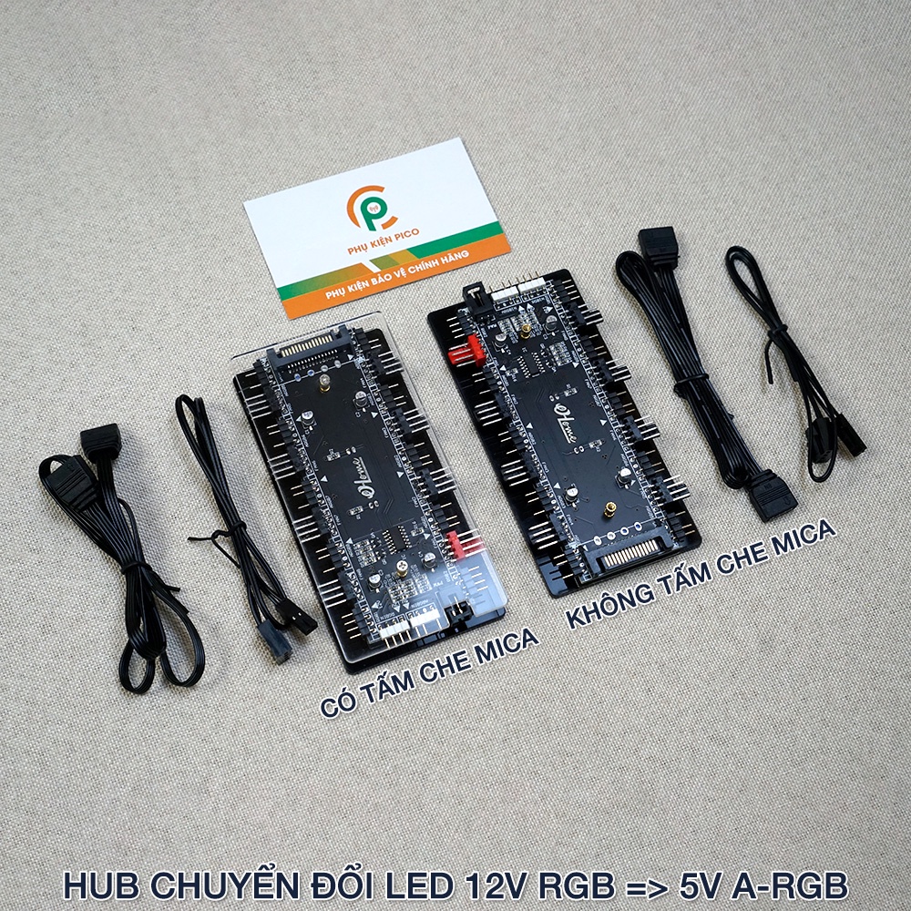 Bộ chuyển đổi LED 5V ARGB 12V RGB PWM 8 cổng - Fan Hub chuyển đổi 12V RGB về 5V ARGB PWM tích hợp