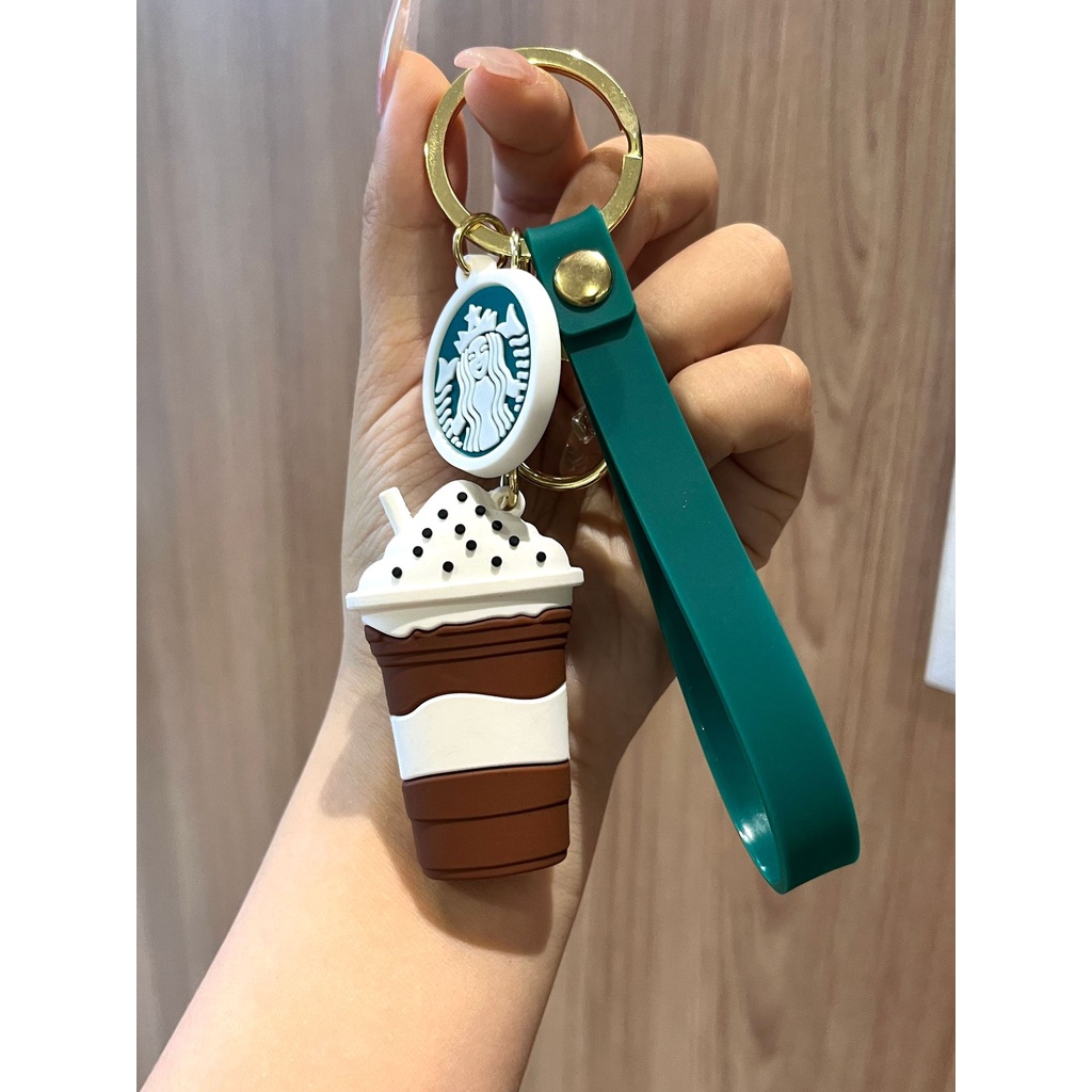 STARBUCKS Móc Khóa Hình Ly Trà Sữa/Cà Phê Bằng PVC Ba Chiều Độc Đáo