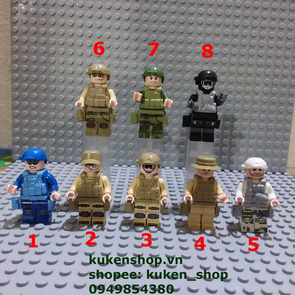 Minifigures Lính Các Loại Full Giáp Đai Và Mũ NO.688