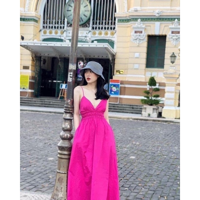 ĐẦM MÃI 2 DÂY NHẤN THUN EO