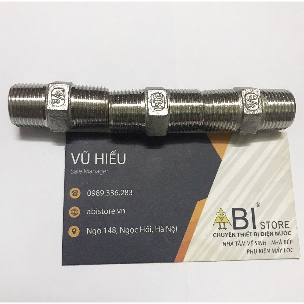 KÉP 3/8 INOX ĐÚC SẦN HÀNG ĐẸP, KHỚP NỐI KÉP 2 ĐẦU REN NGOÀI