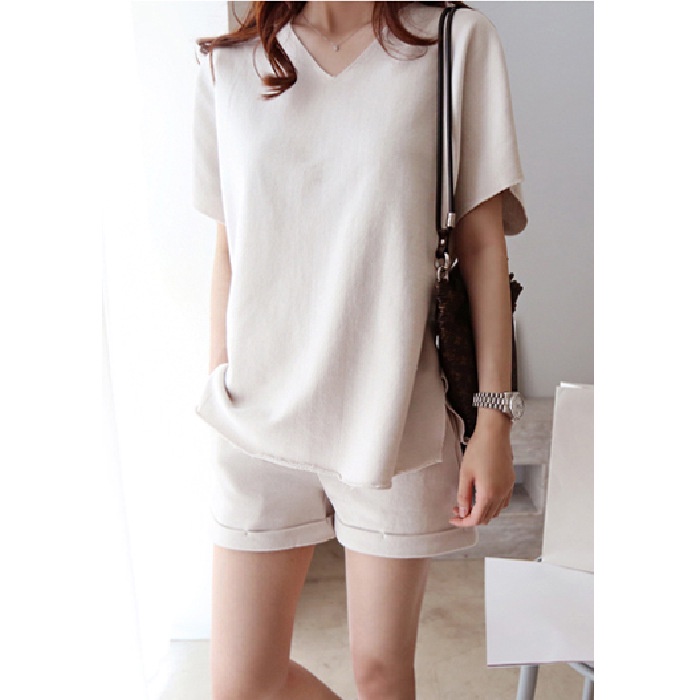 Bộ Trang Phục Hai Mảnh Áo Thun Tay Ngắn Dáng Rộng Cỡ Lớn Phong Cách Mùa Hè Mới Dành Cho Bạn Nữ C8550