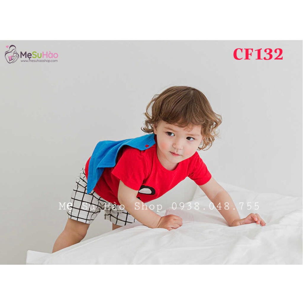Bộ ngắn tay bé trai mẫu Siêu Nhân Spider rất xinh hãng Cordi_i , cotton 100%