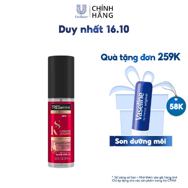 Serum Dưỡng Tóc Bóng Mượt TRESemmé Keratin Smooth với Dầu Dưỡng tóc Marula & Keratin Cho tóc tạo kiểu 97ml