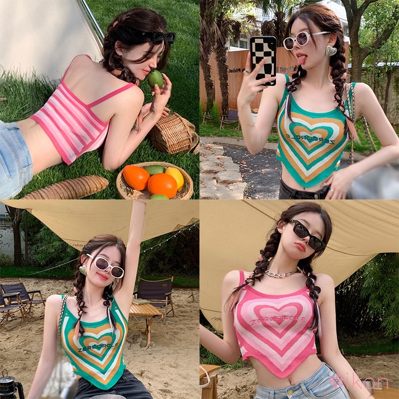 Áo Tank Top In Chữ Love Thời Trang Áo Dáng Ôm In Hình Trái Tim Thời Trang Mùa Hè Quyến Rũ Dành Cho Nữ