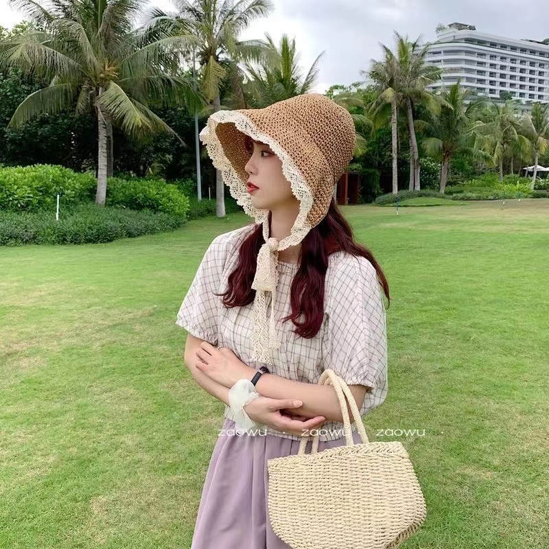 Nón Tai Bèo Đan Cói Thời Trang Mùa Hè Cho Mẹ Và Bé