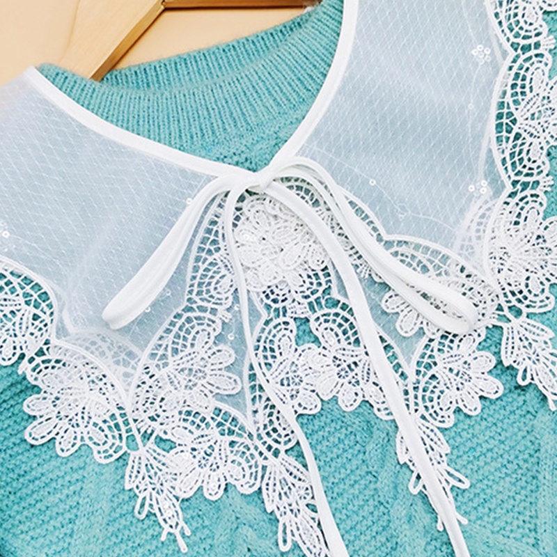 Cổ Áo Giả Thêu Họa Tiết Dickey Có Thể Tháo Rời Cho Nữ