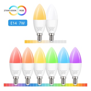 Bóng đèn led rgb 220v e12 24h dạng nến e12 thông minh có thể điều chỉnh độ sáng