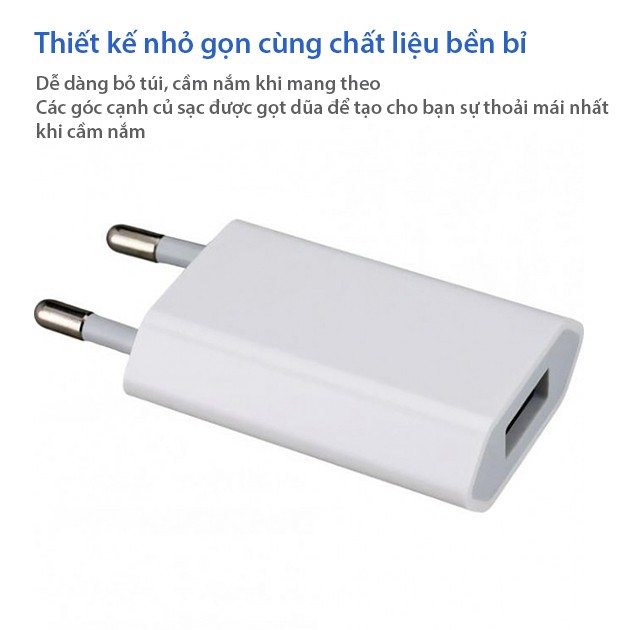 [Mã 2404EL10K giảm 10K đơn 20K] Cốc sạc iPhone dòng chuẩn 5V-1A (Dẹt)