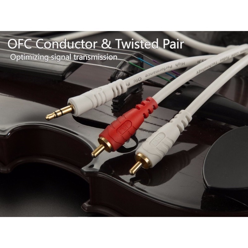 Dây loa 1 ra 2 av Audio - Dây Kết Nối Âm Thanh Loa, Amply, Tivi, Dây 3.5 ra AV,  1-2