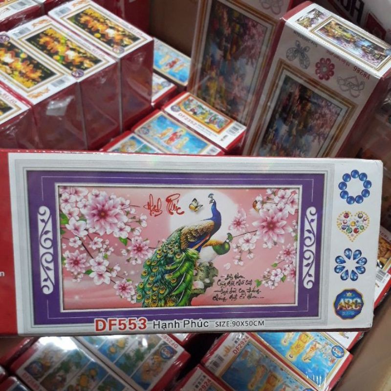 Tranh đính đá Hạnh phúc phu thê viên mãn df553 (90*50)