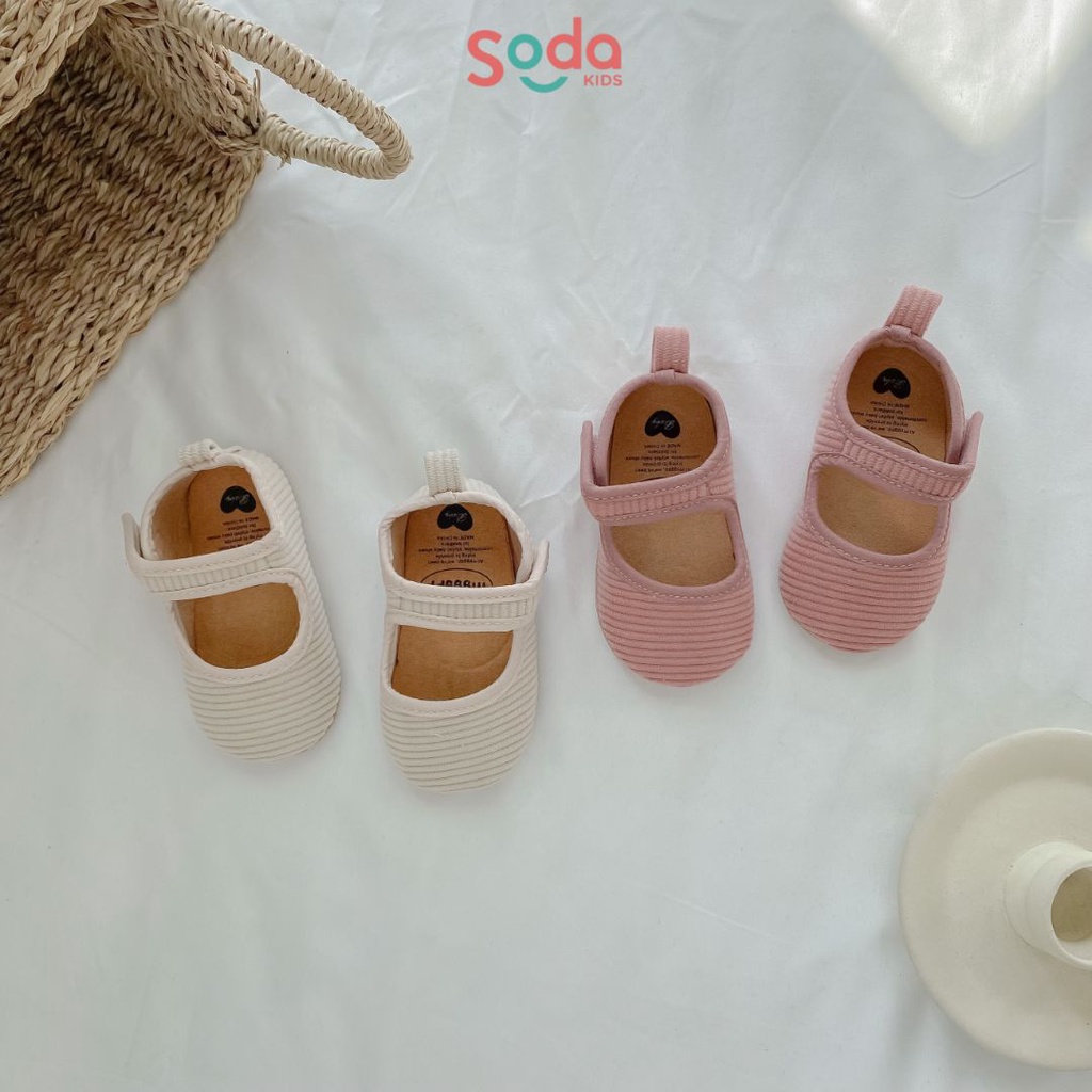 Giày tập đi vân nhung cho bé gái (Ảnh thật)