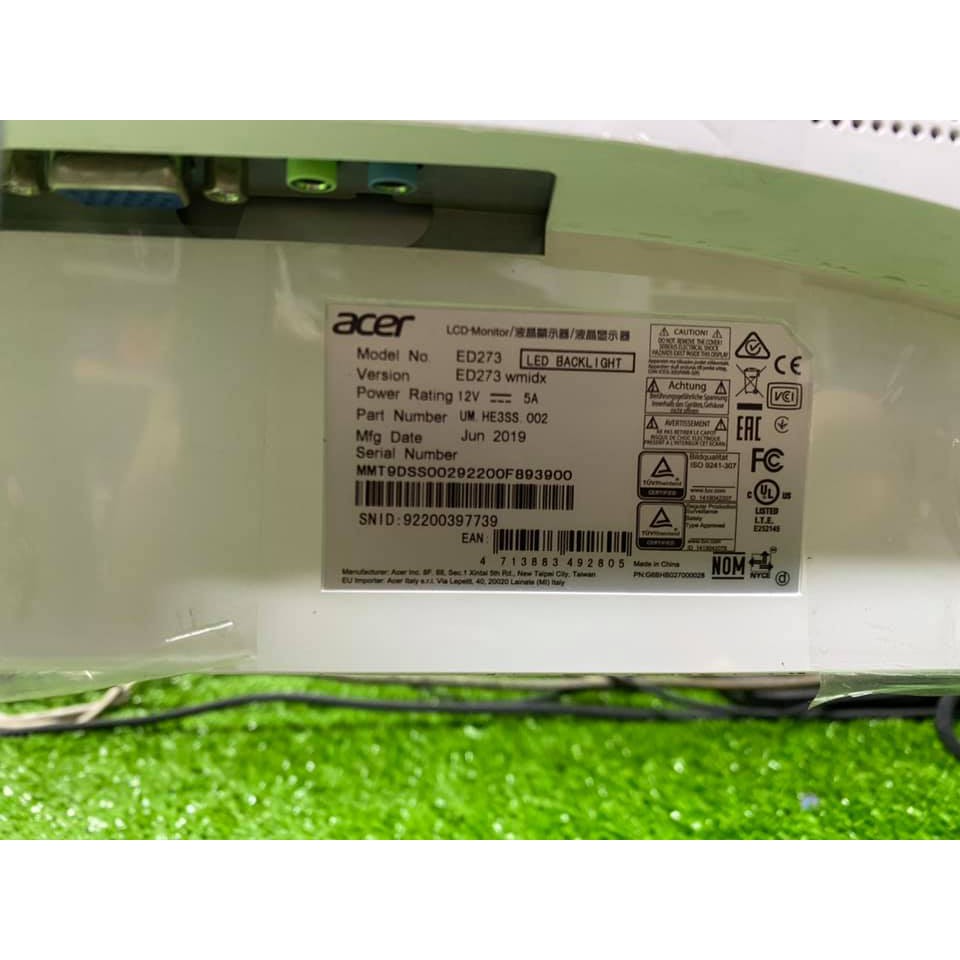 MÀN HÌNH ACER ED273 CONG TRẮNG 75HZ BH 2022 | BigBuy360 - bigbuy360.vn