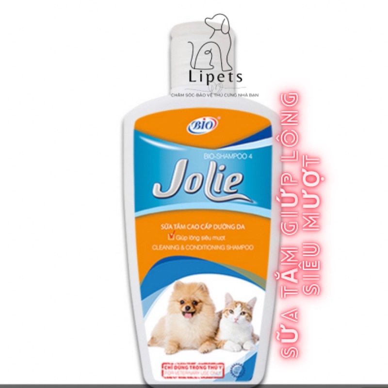 SỮA TẮM CHĂM SÓC LÔNG, MƯỢT LÔNG  CHO CHÓ MÈO THÚ CƯNG PET BIO JOLIE chai 200ml