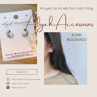 Khuyên tai nữ xếp hình mặt trăng [Hàng đẹp- có sẵn]