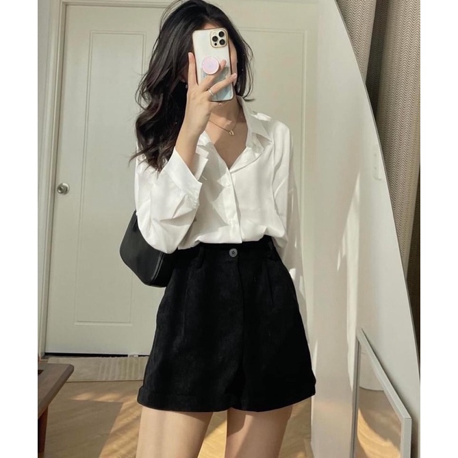 Áo Sơ Mi Nữ From Rộng Màu Đỏ Đô | BigBuy360 - bigbuy360.vn