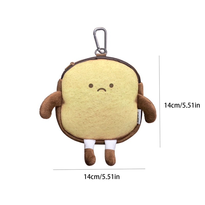 Ví Đựng Tiền Xu Mini Hình Bánh Mì Nhồi Bông Dễ Thương Cho Bé Gái