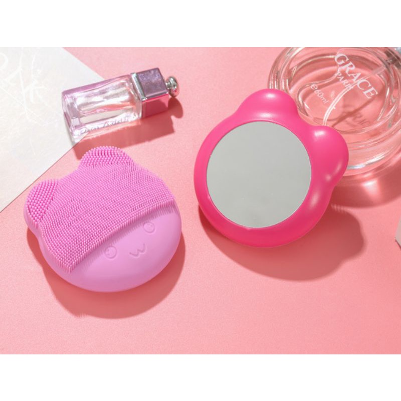 Máy rửa mặt hình mèo có gương (dùng pin),,,