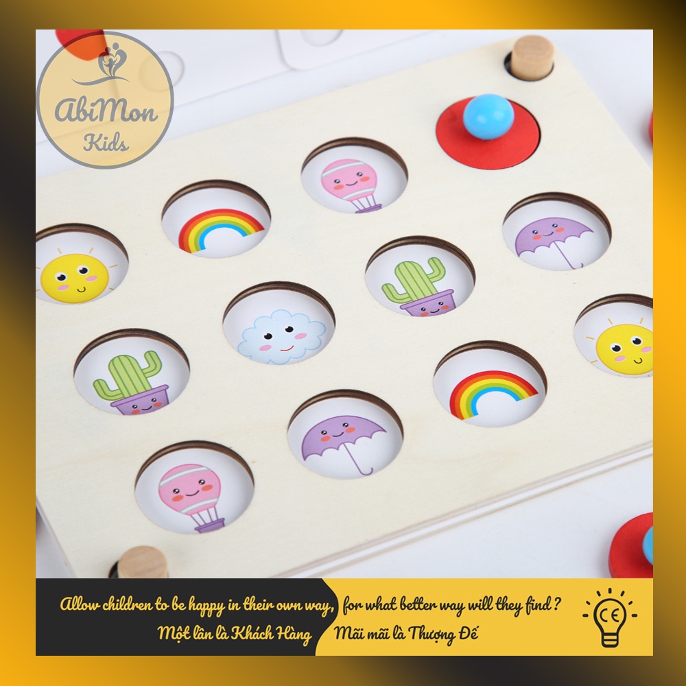 Lật Hình Gỗ Tìm Cặp Giống Nhau Cho Bé (10 chủ đề) ☘️ Montessori cao cấp ✨ (Đồ chơi Giáo Dục - An toàn - Thông minh)
