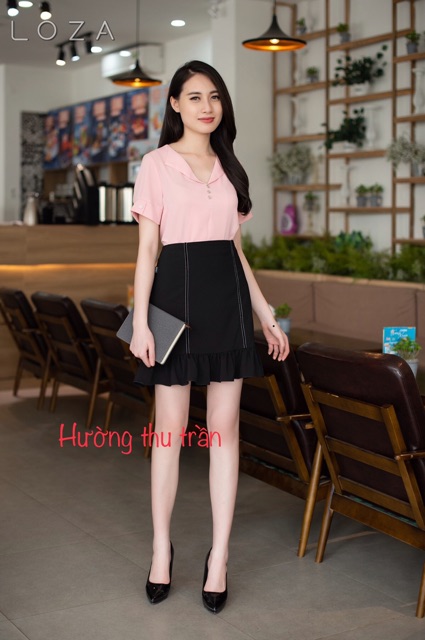 Chân váy công sở phối bèo gấu | BigBuy360 - bigbuy360.vn
