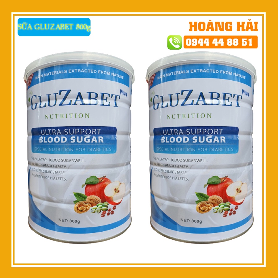 [HCM]COMBO 2 HỘP Sữa Gluzabet 800g - Sữa dinh dưỡng chuy&amp;ecircn biệt d&amp;agravenh cho người tiểu đường