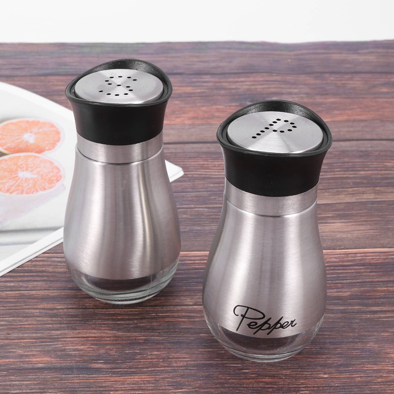 Bộ Bình Lắc Muối Tiêu Đáy Thủy Tinh 4 inch 4 inch x 6 inch x 2 inch 4 Oz Chất Lượng Cao