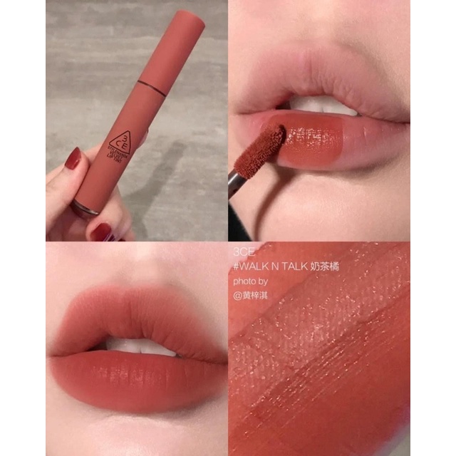 Son kem 3CE velvet lip tint #Walk N Talk #Nâu Đào Đậm