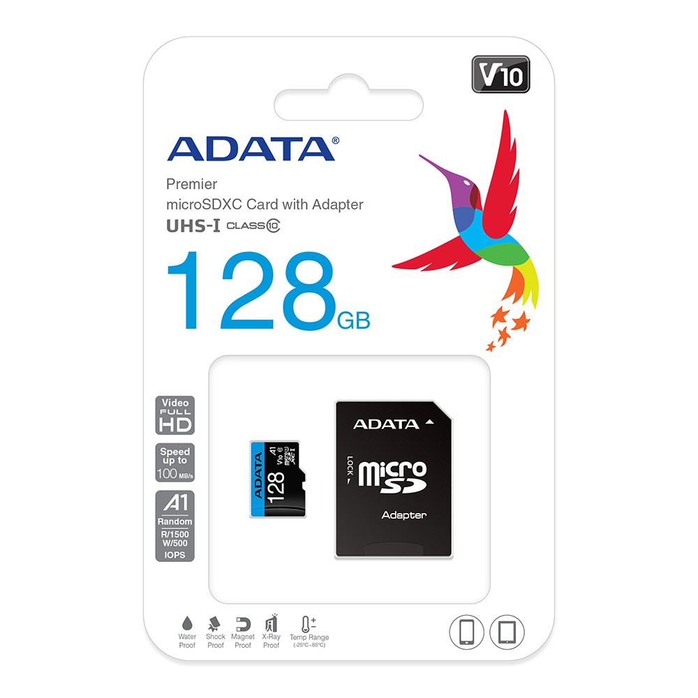 Bộ Chuyển Đổi Adata Micro Sdxc V10 Uhs-i Class10 Premier + 128gb Sd