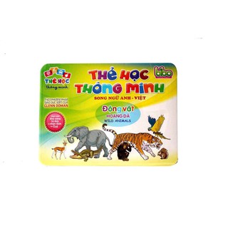 Thẻ Học Thông Minh,Thẻ Song Ngữ Flashcards Chủ Đề Động Vật Hoang Dã Cho Bé