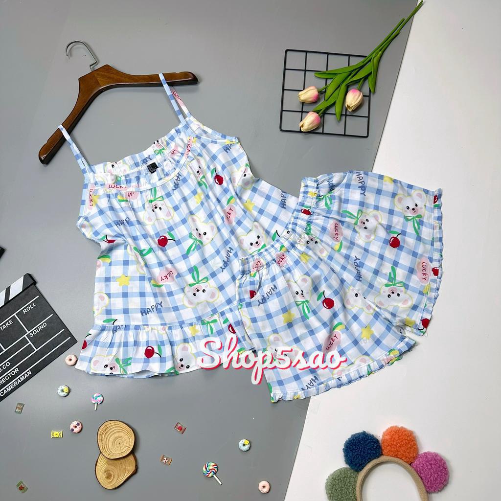 Đồ bộ tole nữ, bộ lanh mặc nhà đùi 2 dây F21 VNXK SHOP5SAO (43-67kg)