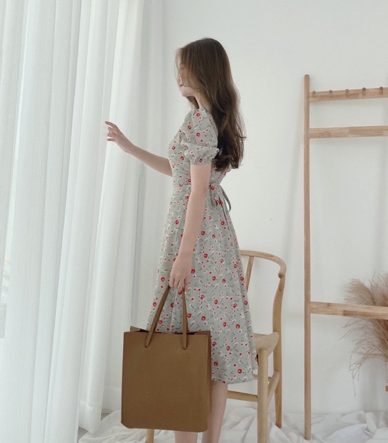 Váy hoa nhí vintage cổ viền bèo tay bồng ngắn tay 🌸 Hàng Quảng Châu | BigBuy360 - bigbuy360.vn