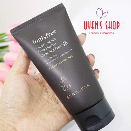 Sữa rửa mặt Innisfree SUPER Volcanic Pore Micellar Cleansing Foam 2x 150ml