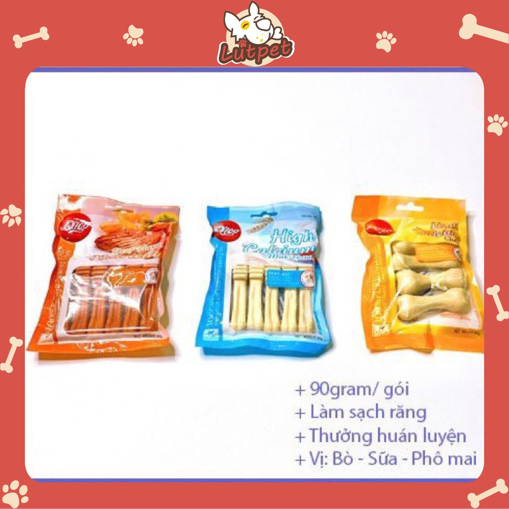 Xương gặm canxi sạch răng chó Orgo High Calcium khử hôi miệng - Xương làm sạch răng thơm miệng chó mèo - lutpet