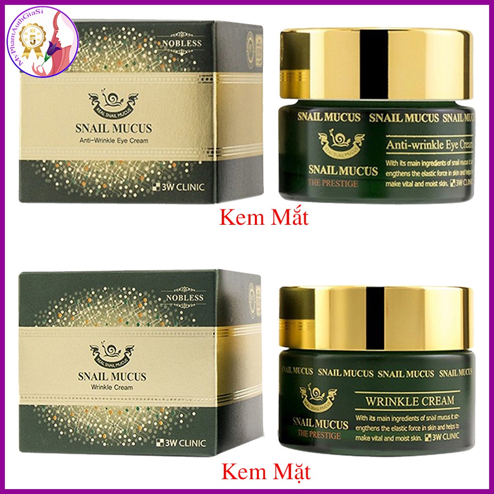 Kem dưỡng 3w clinic snail mucus ốc sên chống lão hóa korea