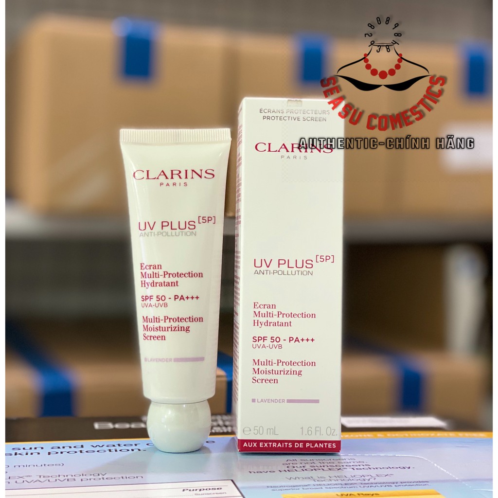 Kem chống nắng Clarins UV Plus SPF 50 PA++++ fullsize 50ml ROSE/LAVENDER