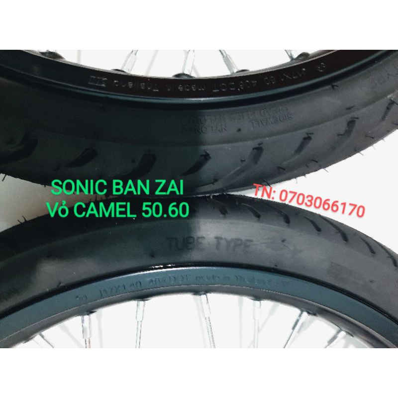 CẶP BÁNH CĂM SONIC NIỀN NHÔM BAN ZAI THÁI , CĂM ĐÙM MẠ CROM LOẠI 1, VỎ CAMEL 50.100,60.80